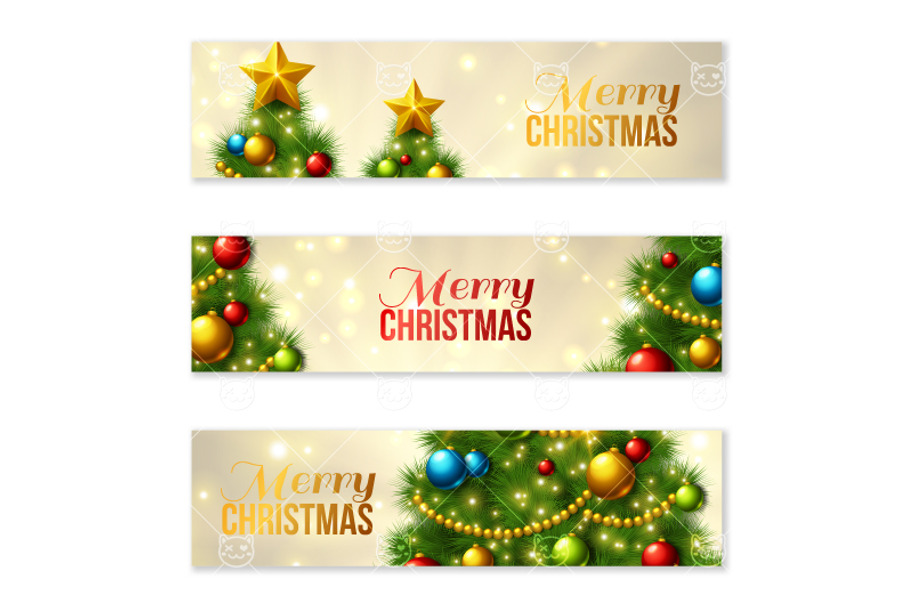 Banners with Christmas tree