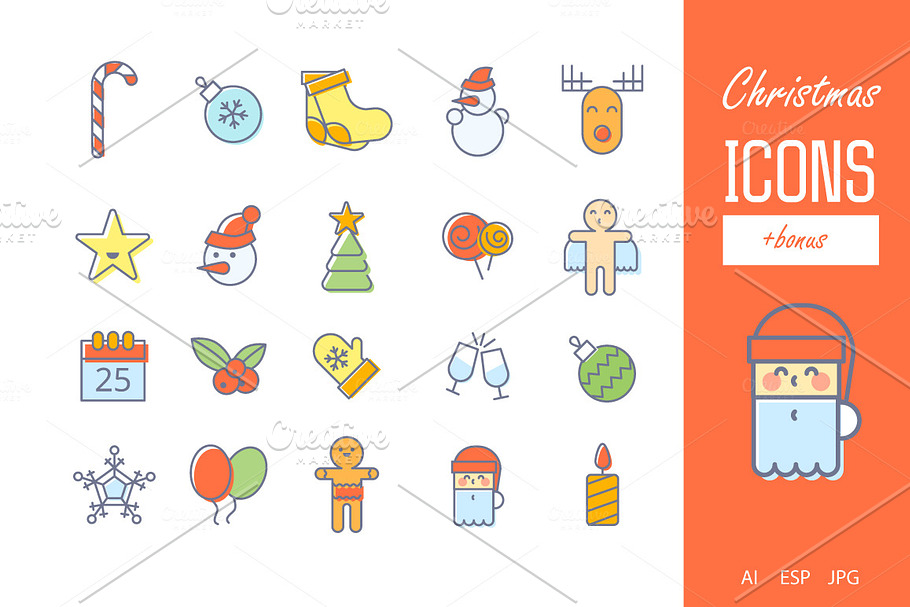 New Year & Christmas lI Icons Bundle in Christmas Icons - product preview 8