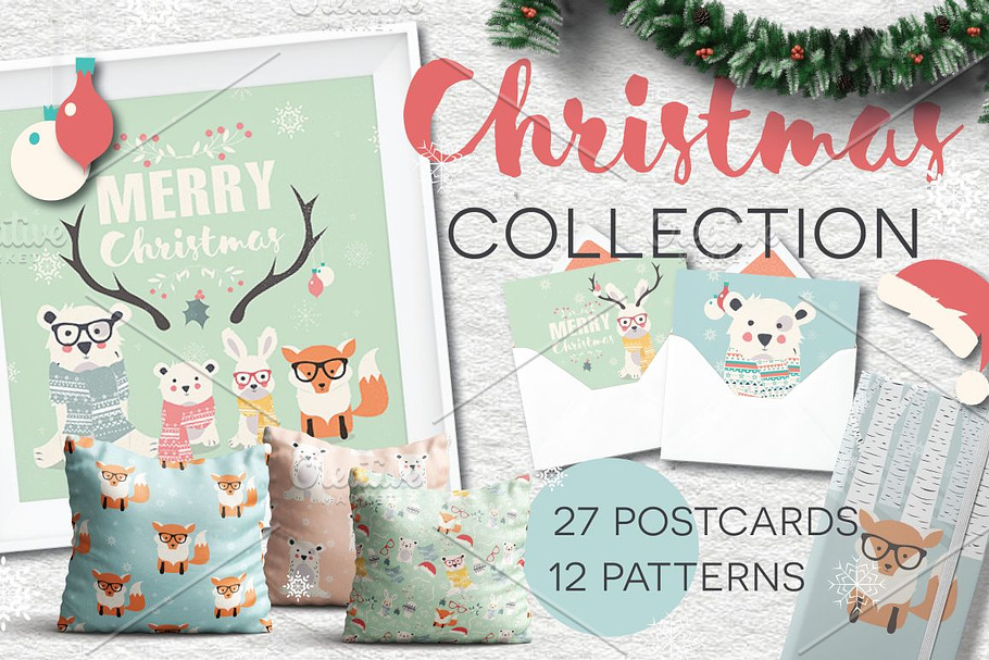 Christmas- 27 postcards, 12 patterns in Patterns - product preview 8