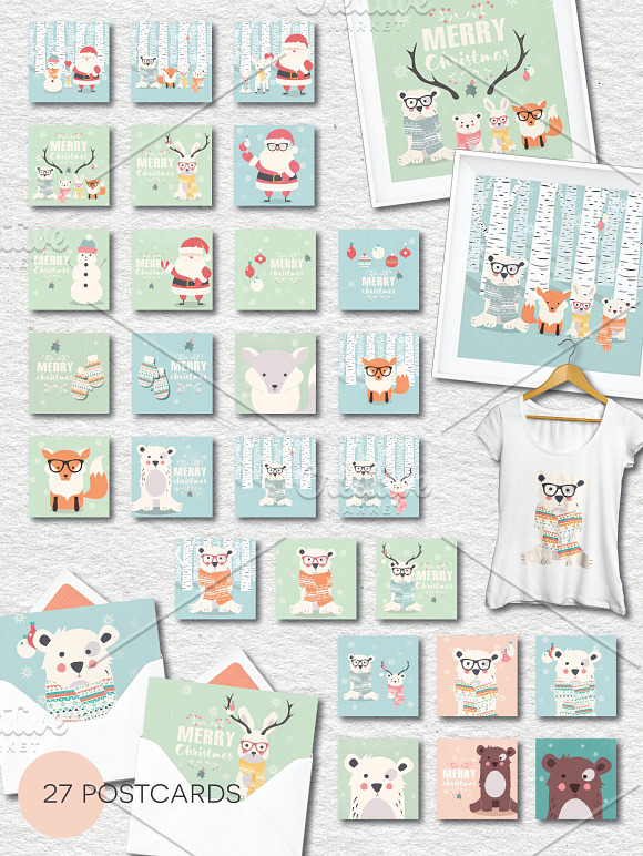 Christmas- 27 postcards, 12 patterns in Patterns - product preview 2