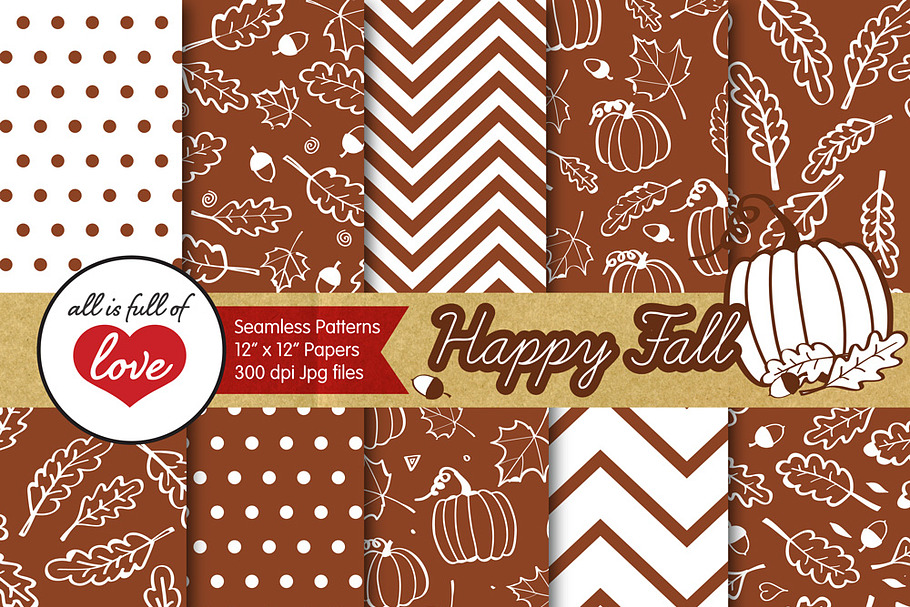 Brown Autumn Background Pattern in Patterns - product preview 8