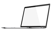 Modern glossy Macbook laptop.