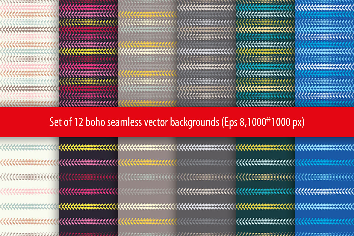 Set of 12 seamless backgrounds. in Patterns - product preview 8