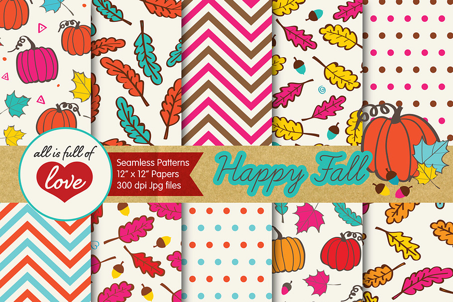 Happy Fall Background Papers in Patterns - product preview 8