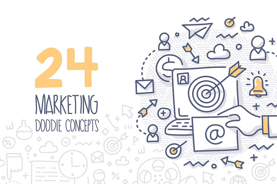 24 Marketing Doodle Concepts in Illustrations - product preview 8