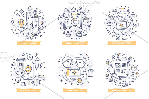 24 Marketing Doodle Concepts in Illustrations - product preview 2