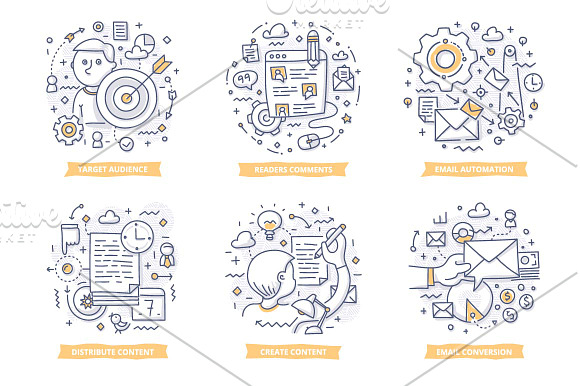 24 Marketing Doodle Concepts in Illustrations - product preview 4