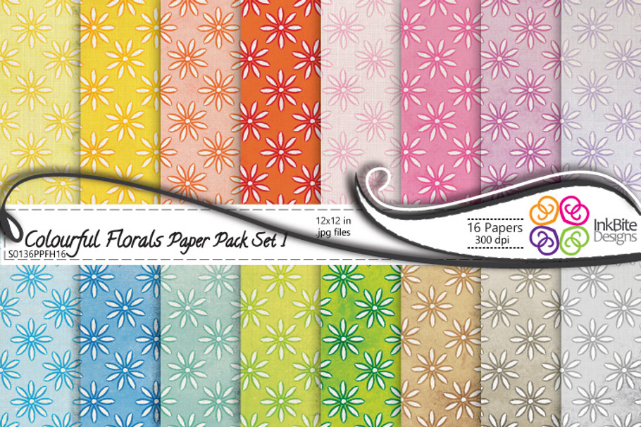 Colorful Floral Paper Pack in Patterns - product preview 8