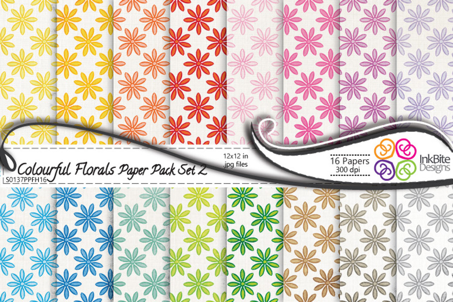 Colorful Floral Paper Pack Set 2 in Patterns - product preview 8