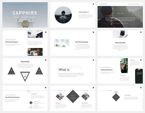 Saphhire Minimal PowerPoint in PowerPoint Templates - product preview 1
