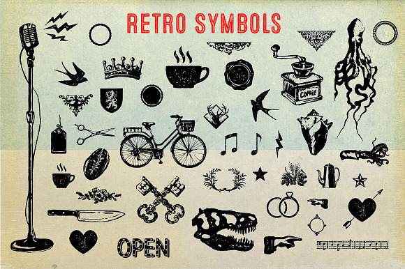 Massive Retro Symbols Bundle-90% Off in Retro Fonts - product preview 2