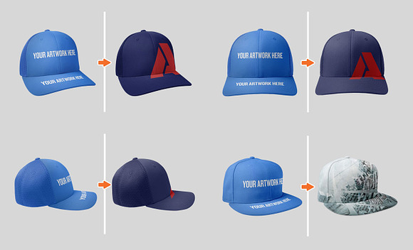 Fitted Cap Mockup Template Pack in Product Mockups - product preview 1