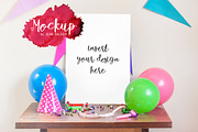 Party Mockup With Colorful Elements