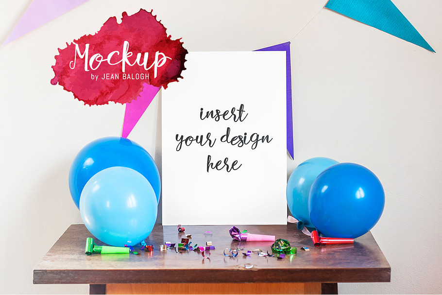 Party Mockup With Blue Elements in Presentation Templates - product preview 8
