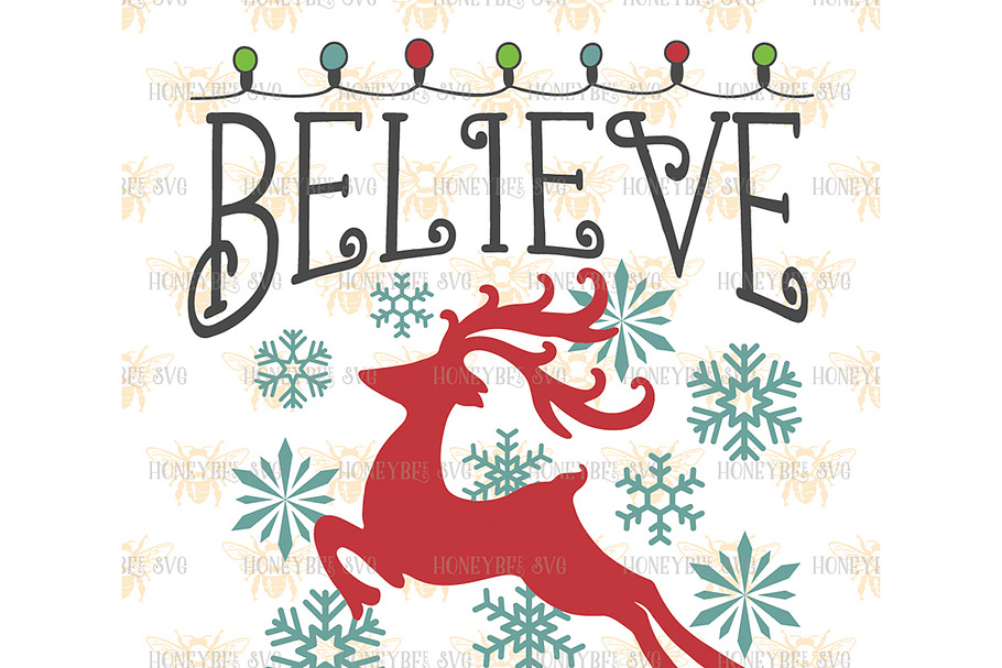 Believe Christmas SVG EPS DXF JPG in Illustrations - product preview 8