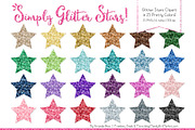 Glitter Rainbow Stars Clipart