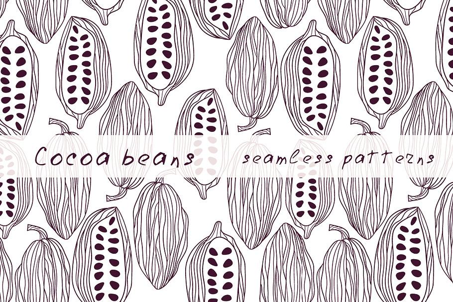 Cocoa beans pattern set  in Patterns - product preview 8