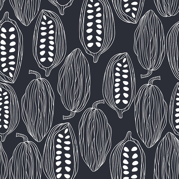 Cocoa beans pattern set  in Patterns - product preview 1