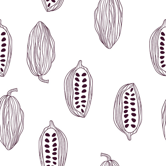 Cocoa beans pattern set  in Patterns - product preview 4