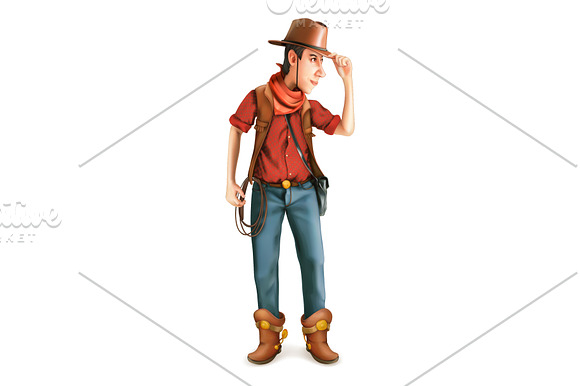 Cowboy. Western adventure. Game icon in Illustrations - product preview 1
