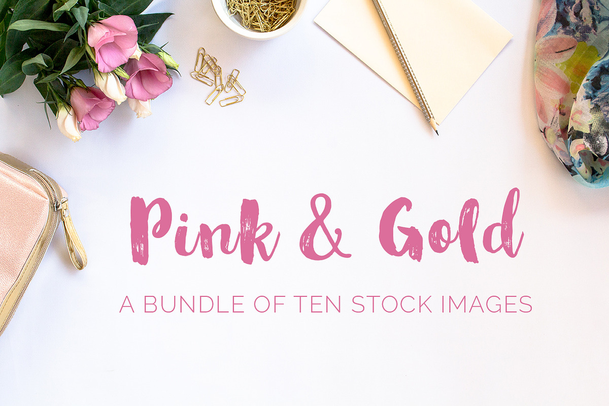 Pink & Gold Feminine Stock Images in Mockup Templates - product preview 8