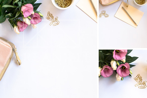 Pink & Gold Feminine Stock Images in Mockup Templates - product preview 2