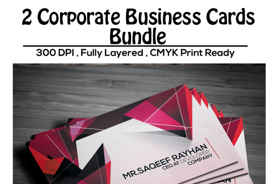 2 Corporate Business Cards - Bundle in Business Card Templates - product preview 8