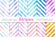 Watercolour Stripes Digital Papers