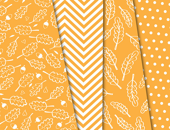 Yellow Digital Paper Autumn Backdrop in Patterns - product preview 1