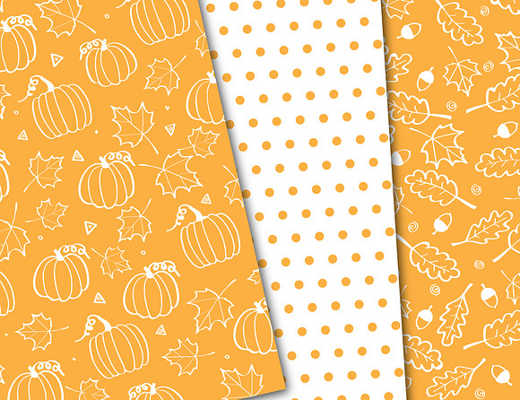 Yellow Digital Paper Autumn Backdrop in Patterns - product preview 2