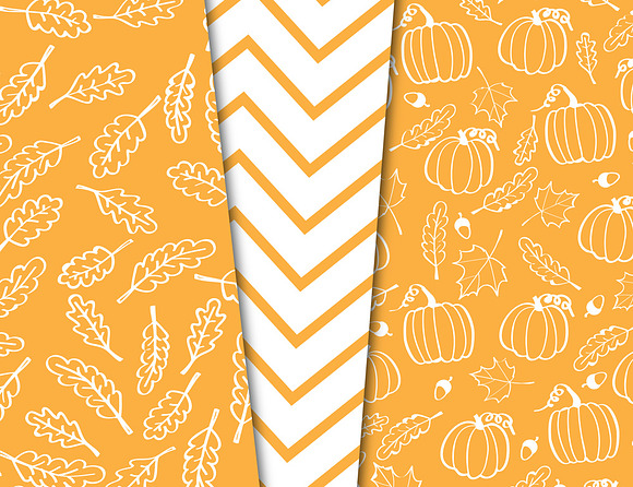Yellow Digital Paper Autumn Backdrop in Patterns - product preview 3