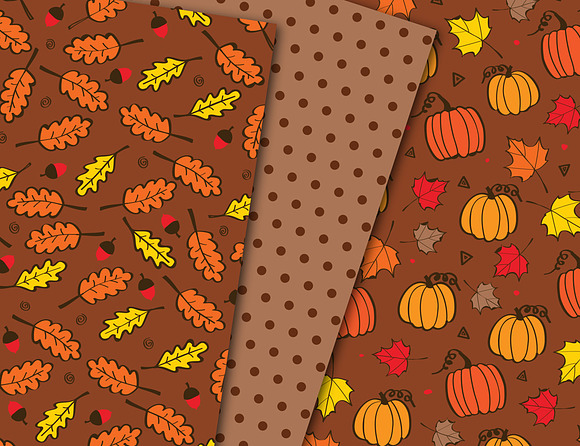Brown Fall Foliage Backgrounds in Patterns - product preview 1