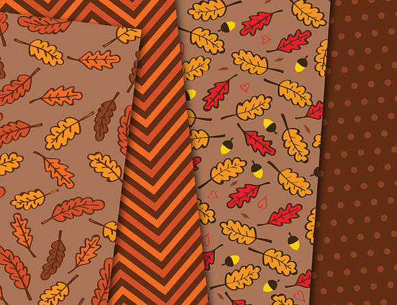 Brown Fall Foliage Backgrounds in Patterns - product preview 3