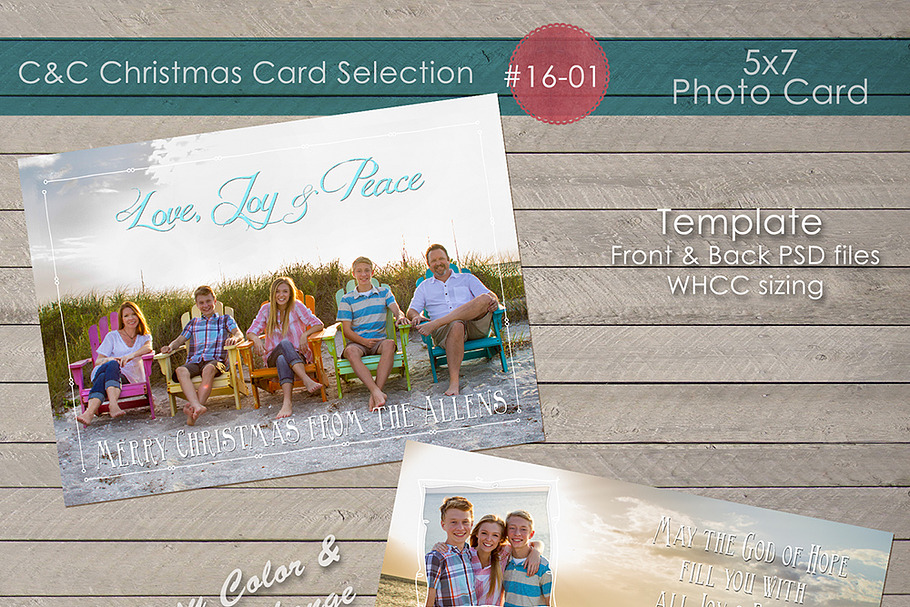 Christmas Photo Card Selection#16-01 in Card Templates - product preview 8
