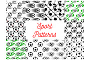 Soccer or football seamless patterns
