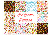 Ice cream seamless patterns