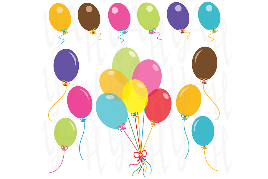 Party Balloons Clip Art in Illustrations - product preview 8