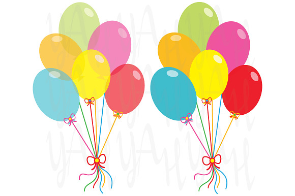 Party Balloons Clip Art in Illustrations - product preview 1
