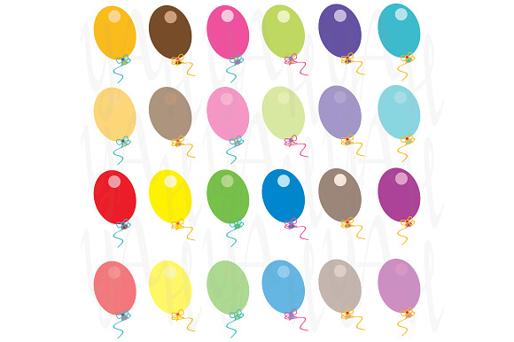 Party Balloons Clip Art in Illustrations - product preview 2