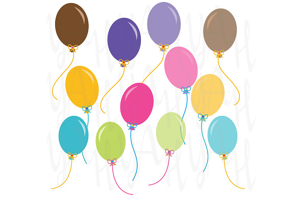Party Balloons Clip Art in Illustrations - product preview 3