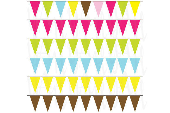 Colorful Bunting Clip Art in Illustrations - product preview 1
