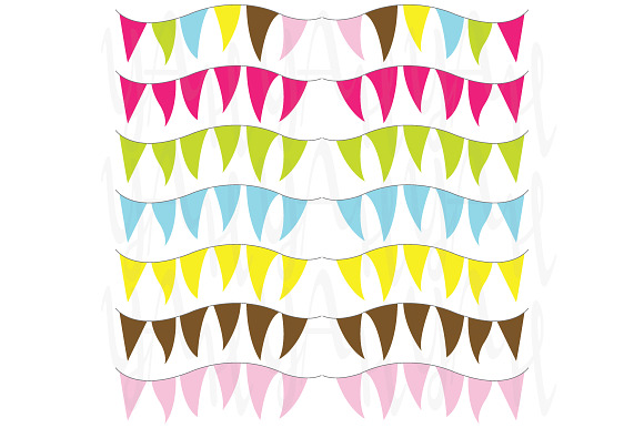Colorful Bunting Clip Art in Illustrations - product preview 3