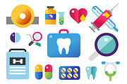 Dental vector icons set