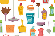 Cleaning tools seamless pattern