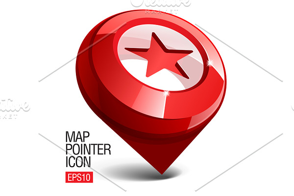 Shiny gloss red Map pointer