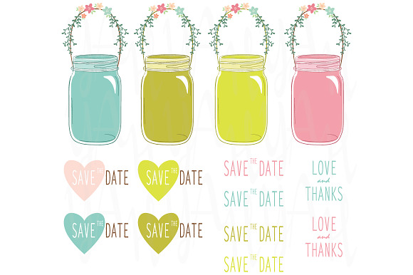 Wedding Flower Mason Jar in Illustrations - product preview 1