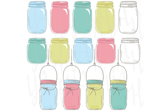 Vintage Floral Mason Jar in Illustrations - product preview 2