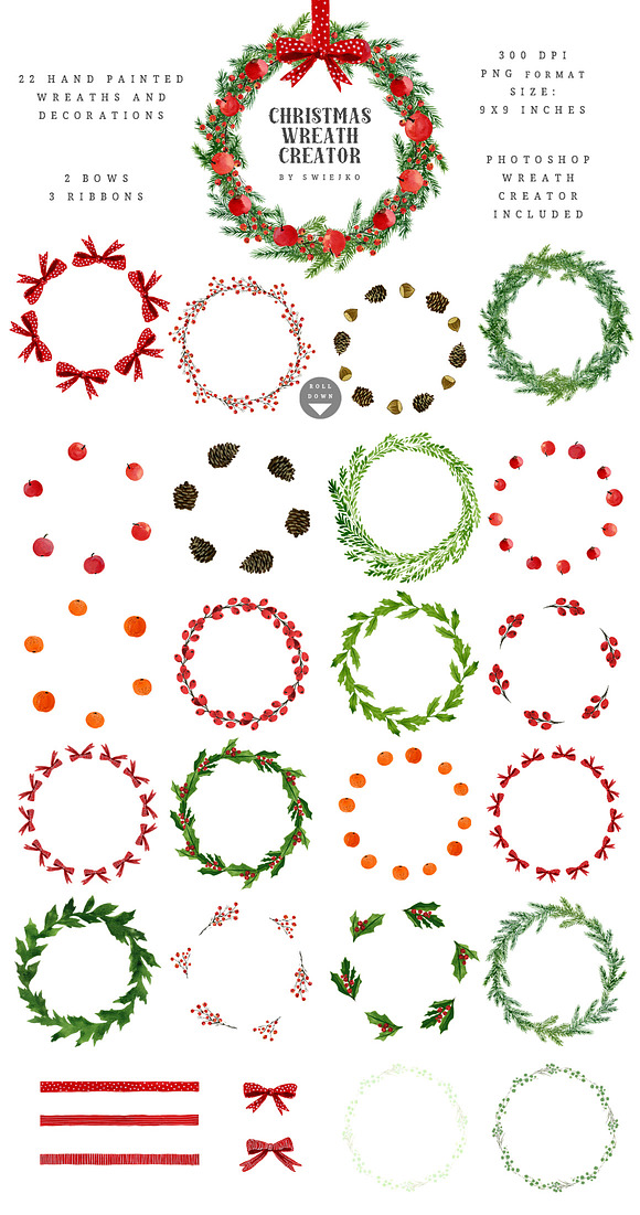 Christmas Wreath Creator in Illustrations - product preview 1