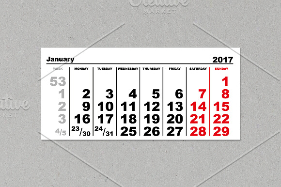 Quarterly Wall Calendar 2017 in Illustrations - product preview 1