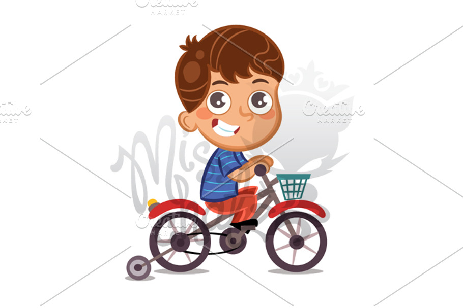 Boy on Bike in Illustrations - product preview 8